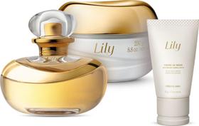Combo Lily: Eau de Parfum 75ml + Creme de Mãos Acetinado 50g + Creme Acetinado Hidratante 250g Combo Lily: Eau de Parfum 75ml + Creme de Mãos Acetinado 50g + Creme Acetinado Hidratante 250g