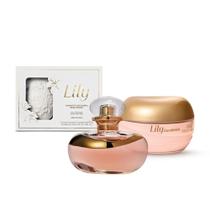 Combo Lily Gardénia: Eau De Parfum 75ml + Creme Acetinado Corporal 250g + Sabonete em Barra 2x90g