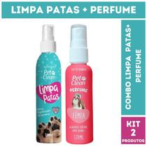 Combo Limpa Patas + Perfume Pet Clean 120 mL para Cães e Gatos