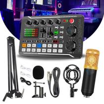 Combo Live Mini Mesa Mixer F998 + Microfone Condensador Profissional