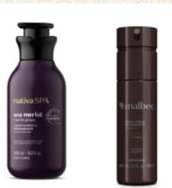 Combo Loção Corporal uva menot nativa SPA 400ml + body esplay desodorante 100ml Malbec tradicional