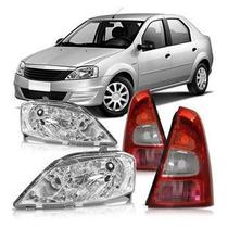 Combo Logan 2011 A 2013 Farol Máscara Cromada + Lanterna Traseira Bicolor Combo Logan 2011 A 2013 Farol Máscara Cromada + Lanterna Traseira Bicolor