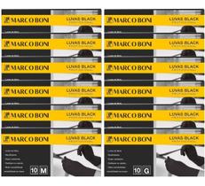 Combo luvas profissionais black 3caixa g 3caixa m marco boni