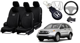 Combo Luxuoso Premium Honda CR-V 1995-2012 + Volante + Chaveiro Couro