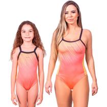 Combo mãe e filha par maiôs shine proteção uv 50+ kauna