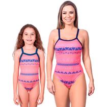 Combo mãe e filha par maiôs tribal proteção uv 50+ kauna