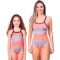Combo mãe e filha par maiôs urban proteção uv 50+ kauna