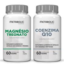 Combo Magnesio L Treonato Coenzima Q10 500Mg 120 Cáps Metabolic Farma