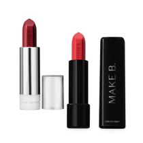 Combo Make B.: Batom Mate Laranja Orange Fever 4g + Refil Batom Glossy Vinho Wine 3,6g