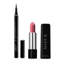 Combo Make B.: Caneta delineadora 1,2ml + Batom Cremoso Rosa 3,6g