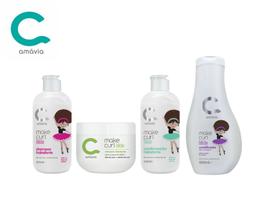 Combo Make Curl Kids Amavia Cachos Criança Hidratação Cabelo