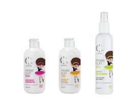 Combo Make Curl Kids Amavia Shampo Creme Pentear Spray Hair