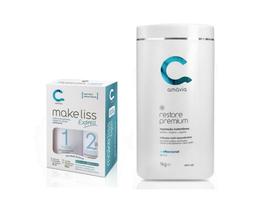 Combo Make Liss Amavia Selagem e Mascara Reconstrução Creme