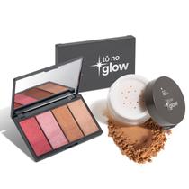 Combo Make Radiante Tô No Glow: Paleta de Maquiagem Multifuncional 14,2g + Pó Solto Translúcido Cor 3 9g