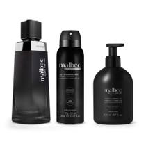 Combo Malbec Black Legend: Colônia 100ml + Loção Corporal 200ml + Desodorante Antitranspirante 75g