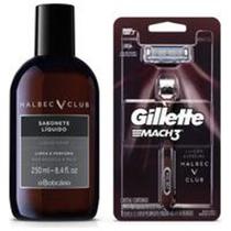 Combo Malbec Club Edição Especial: Sabonete Líquido 250ml + Aparelho de Barbear - Corpo e banho