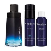 Combo Malbec Ultra Bleu: Desodorante Colônia 100ml + Desodorante Body Spray 100ml + Refil