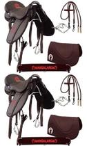 Combo Mangalarga 02 Selas De Cavalo Marrom Soft Australiana Bordadas Combo Mangalarga 02 Selas De Cavalo Marrom Soft Australiana Bordadas