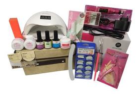 Combo Manicure Unha Primer Lixadeira Gel Top Coat Cabine Led