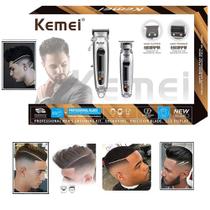 Combo Maquina Kemei Cortar Cabelo e Acabamento KM8540 Semi Profissional