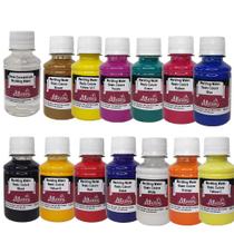 Combo Marbling Water Basic Colors Tinta Para Marmoreio 13 x 100ml Base Concentrada Marbling Water 100ml