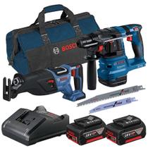 Combo Martelete Perfurador Rompedor 18V BL GBH 185-LI SB Serra sabre GSA 185-LI SB Bolsa 2 Bat 18V 4,0Ah Carregador Bivolt - BOSCH Combo Martelete Perfurador Rompedor 18V BL GBH 185-LI SB Serra sabre GSA 185-LI SB Bolsa 2 Bat 18V 4,0Ah Carregador Bivolt - BOSCH