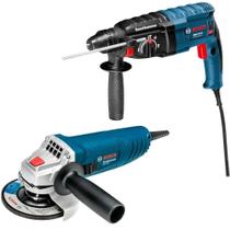 Combo Martelete Perfurador Rompedor 820W 2,7J GBH 2-24D + Esmerilhadeira angular 4.1/2" 850W GWS 850 (110V)