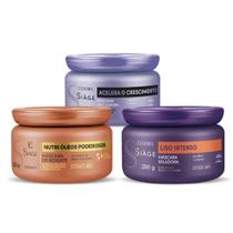 Combo Máscara Capilar Siàge: Acelera o Crescimento 250g + Liso Intenso 250g + Óleos Poderosos 250g Combo Máscara Capilar Siàge: Acelera o Crescimento 250g + Liso Intenso 250g + Óleos Poderosos 250g