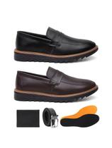 Combo Masculino 02 Pares De Oxford Mocassim Slip On Solado Tratorado Acompanha Palmilha Brinde + Cin Combo Masculino 02 Pares De Oxford Mocassim Slip On Solado Tratorado Acompanha Palmilha Brinde + Cin