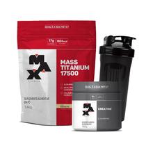 Combo Mass 17500 1,4kg, Creatina 150g e Coqueteleira Max