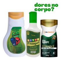Combo Massagem: Gel Nocauteador + Fitogel Gel de Arnica 10 Ervas + Gel Fitosport