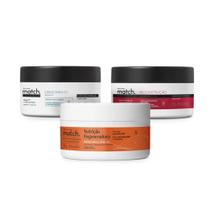 Combo Match Cronograma Capilar: Máscara Crescimento 250g + Máscara Nutrição + Máscara Reconstrução