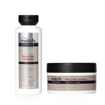 Combo Match Science Pré e Pós-Química: Shampoo 300ml + Máscara Capilar 250g