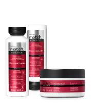 Combo Match Science Reconstrução Shampoo 300 ml Condicionador 280ml Máscara 250gr Combo Match Science Reconstrução Shampoo 300 ml Condicionador 280ml Máscara 250gr