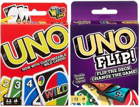 Combo Mattel Uno Original e Uno Flip - 2 Jogos de Cartas