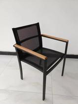 Combo Mesa Tampo Ripado 1,10m + 4 Cadeiras Alumínio Tela Sli Combo Mesa Tampo Ripado 1,10m + 4 Cadeiras Alumínio Tela Sli