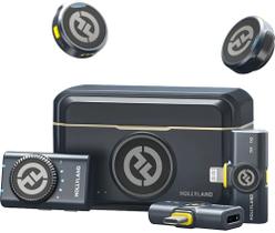 Combo Microfone de Lapela Hollyland Lark M2 Wireless Compatível com IOS, Android, Câmeras e PC Combo Microfone de Lapela Hollyland Lark M2 Wireless Compatível com IOS, Android, Câmeras e PC