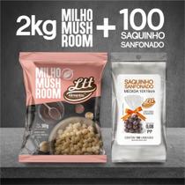 Combo milho mushroom SP 2kilo com saquinho sanfonado