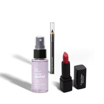 Combo Mini Batom Mate Vermemor 1,6g + Lápis de Olhos 600mg + Bruma Facial 30ml