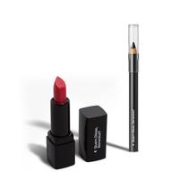 Combo Mini Make Clássica: Batom Vermelho 1,6g + Lápis de Olhos Preto 600mg