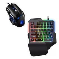 Combo Mini Teclado Gamer e Mouse Gamer 3200dpi para Jogos de FPS no Celular