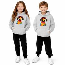Combo Moletom Infantil Unissex Estampa Cachorro Com Capuz Confortável Roupa Quente Moderna Combo Moletom Infantil Unissex Estampa Cachorro Com Capuz Confortável Roupa Quente Moderna