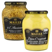 Combo Mostardas Maille Dijon 865g Grãos 845g Gourmet Francesas Tamanho Família