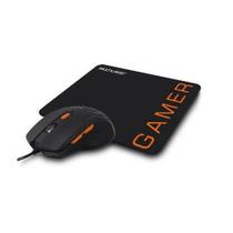 Combo Mouse 3200DPI e Mousepad Gamer Laranja Multilaser MO274