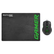 Combo mouse 3200dpi mousepad gamer verde multilaser