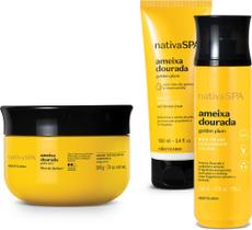 Combo Nativa SPA Ameixa Dourada: Creme Anti-Atrito + Creme Esfoliante Corporal 200g + Body Splash - Corpo e banho