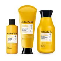 Combo Nativa SPA Ameixa Dourada: Shampoo + Máscara Condicionante 200ml + Hot Sérum Capilar 90ml