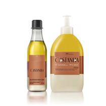 Combo Natura Castanha Óleo Trifásico Corporal 200ml Refil Hidratante 200ml