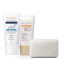 Combo Neo Dermo Pro Age Collection: Sabonete Facial 80g + Hidratante Facial 50g + Protetor Solar 40g