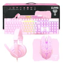 Combo NightMare Candy Gamer Mouse Pad Slayer Antiderrapante 290X250mm + Teclado Shadow Valley Led Rainbow + Headset Seek + Mouse Scar Led Rainbow